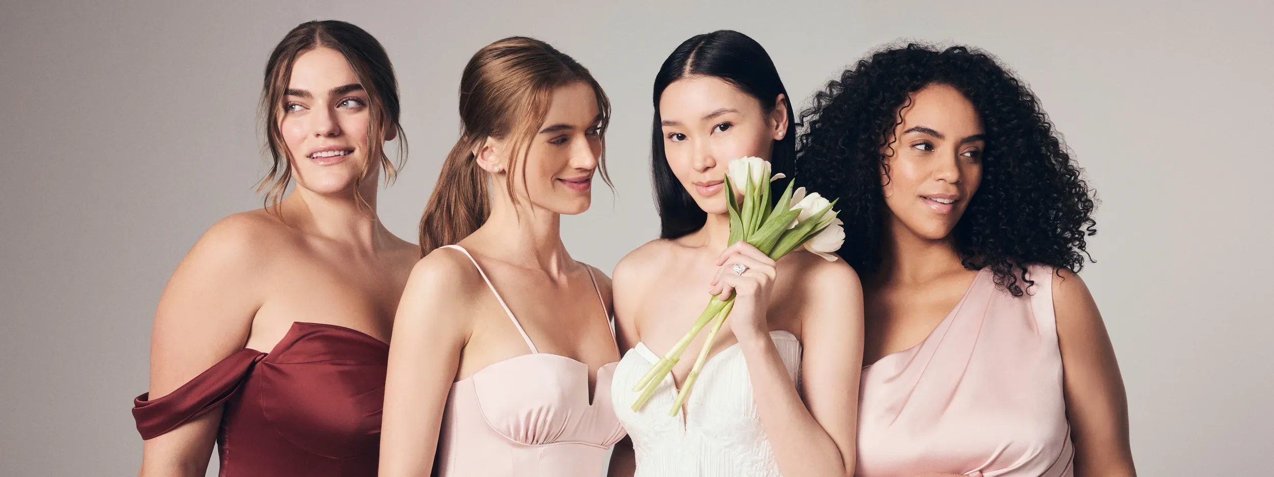 the way her body moves under her bridesmaid dress How to Coordinate Bridesmaid Dresses for Different Body Types