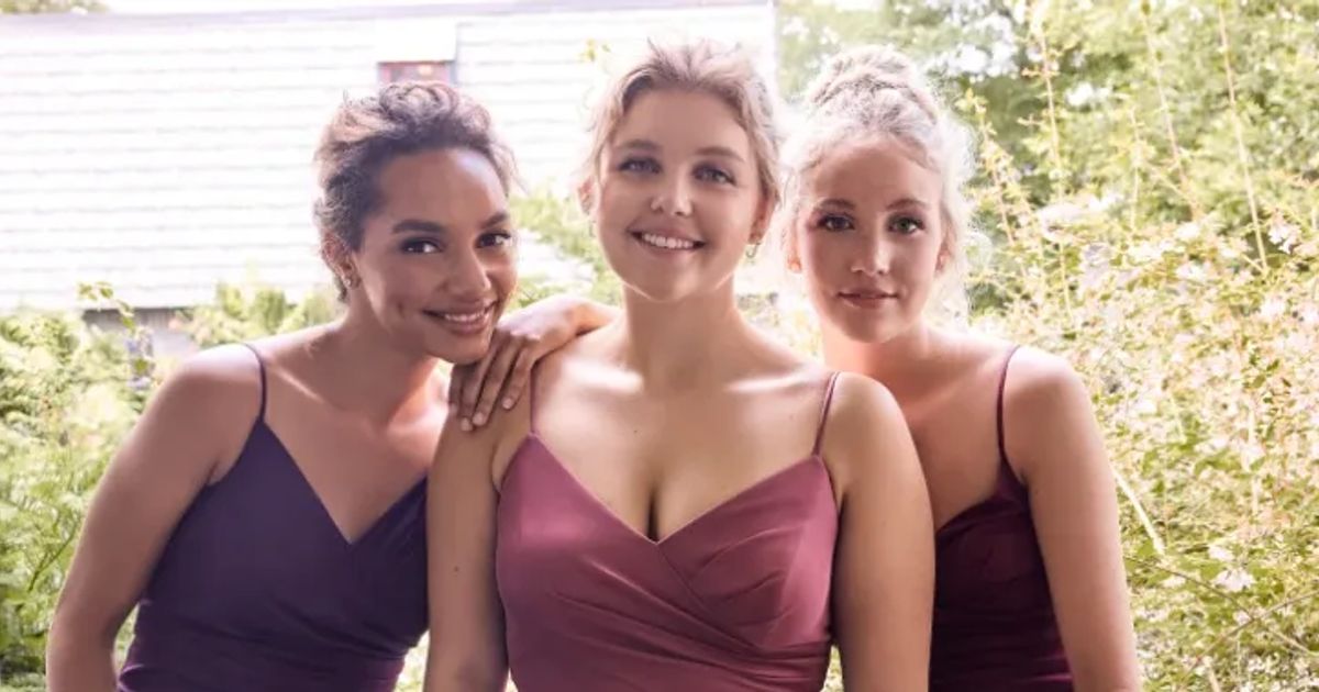 open lace back dress Berylove Women Purple Wedding Guest Dress A Line V-Neck Pleated Long Formal Dress with Slit, Lilac / Custom main image 1